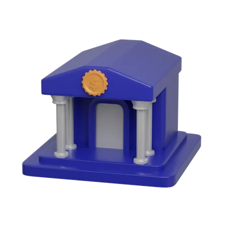 Edificio del banco  3D Icon