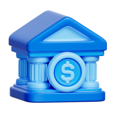 Edificio del banco  3D Icon