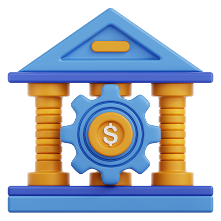 Edificio del banco  3D Icon