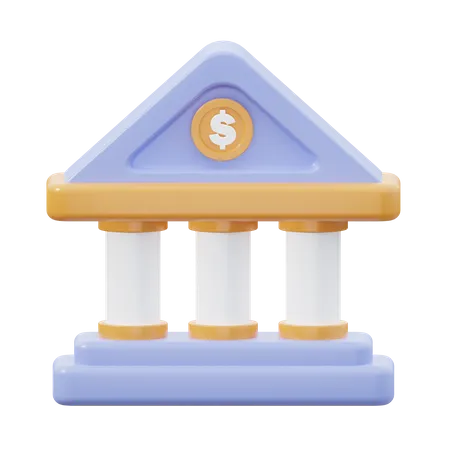 Edificio del banco  3D Icon