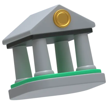 Edificio del banco  3D Icon