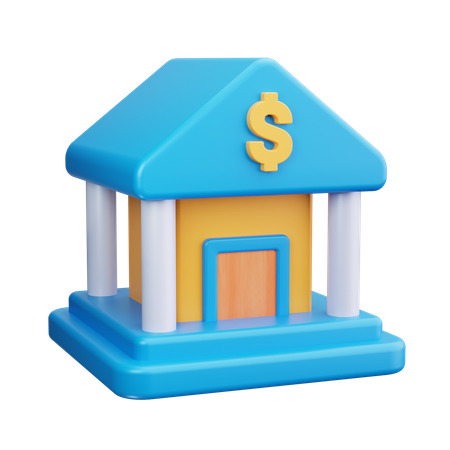 Prédio do banco  3D Icon