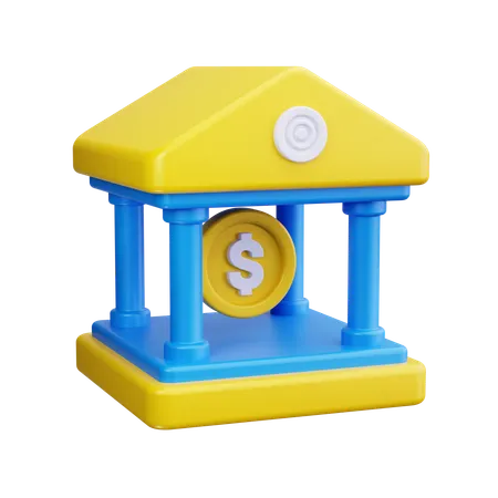 Prédio do banco  3D Icon