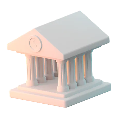 Edificio del banco  3D Icon