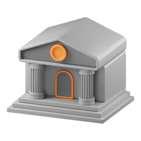 Edificio del banco  3D Icon