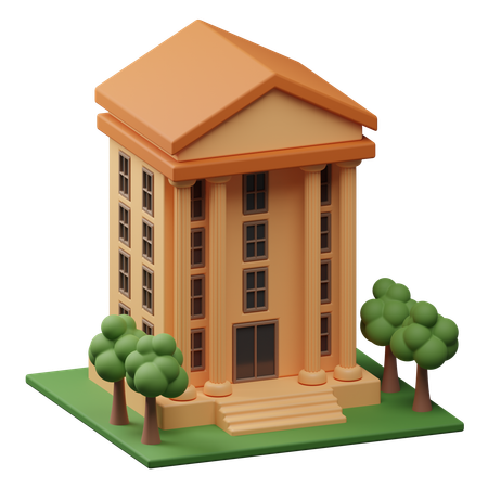 Edificio del banco  3D Icon