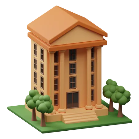 Edificio del banco  3D Icon