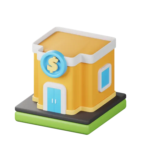 Prédio do banco  3D Icon