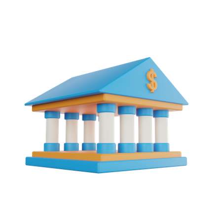 Edificio del banco  3D Icon