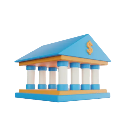 Edificio del banco  3D Icon