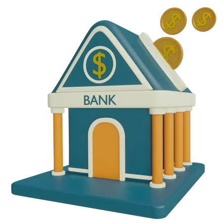 Bank Financial Institute Construindo Objetos 3 D Com Alta Resolucao 3D Icon