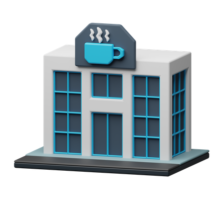 Edificio de cafeteria  3D Icon