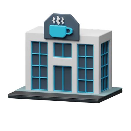 Edificio de cafeteria  3D Icon