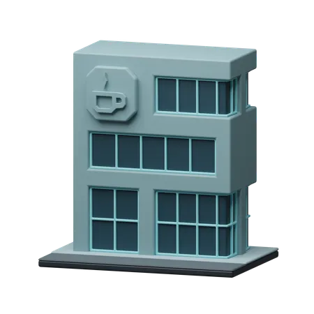 Edificio de cafeteria  3D Icon