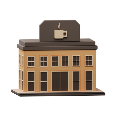 Edificio de cafeteria  3D Icon