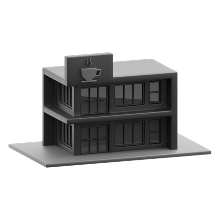 Edificio de cafeteria  3D Icon