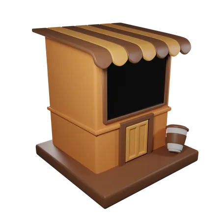 Edificio de cafetería  3D Icon