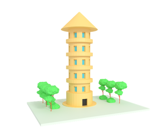 Edificio del castillo  3D Illustration