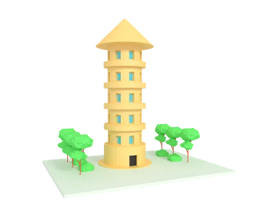 Edificio del castillo  3D Illustration