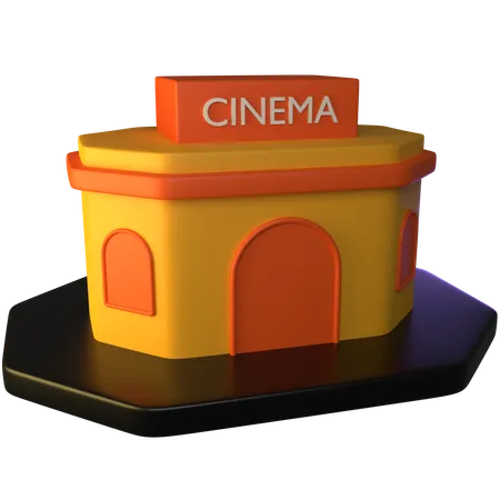 Edificio de cine  3D Icon