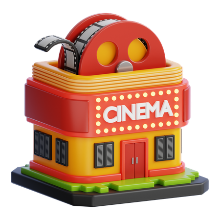 Edificio de cine  3D Icon