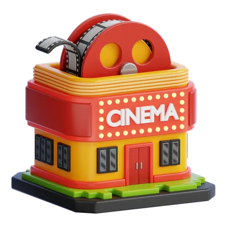 Edificio de cine  3D Icon