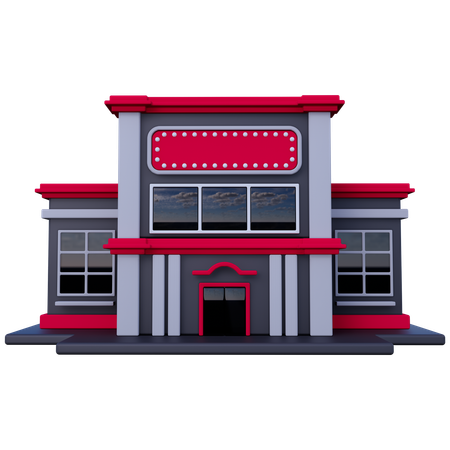 Edificio de cine  3D Icon