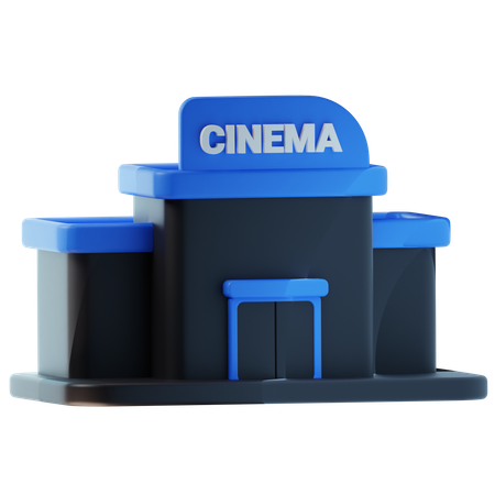 Edificio de cine  3D Icon