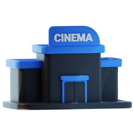 Edificio de cine  3D Icon