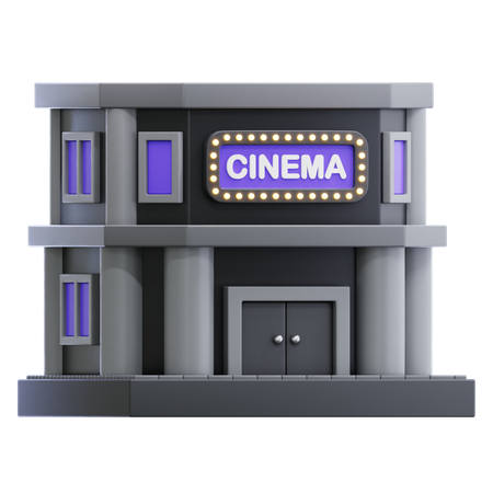 Edificio de cine  3D Icon