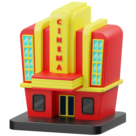 Edificio de cine  3D Icon