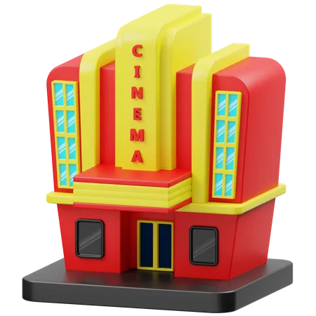 Edificio de cine  3D Icon