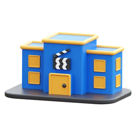 Edificio de cine  3D Icon