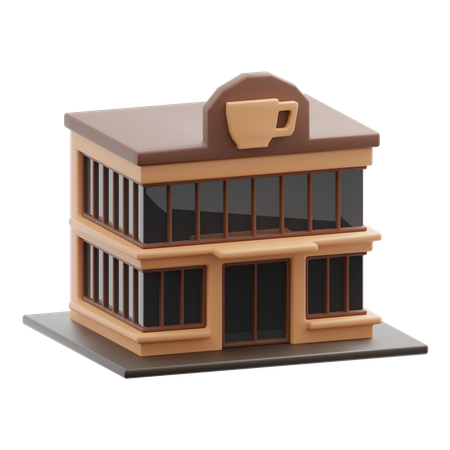 Edificio de cafeteria  3D Icon
