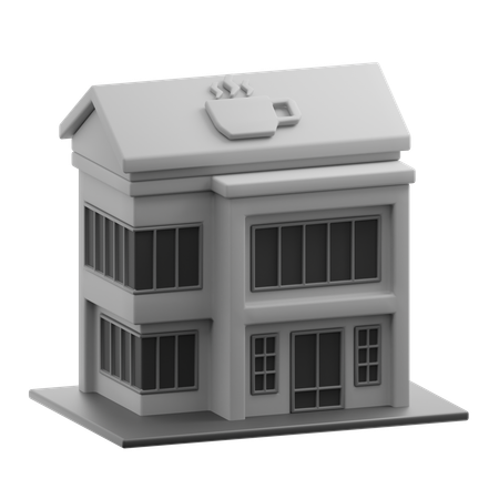 Edificio de cafeteria  3D Icon
