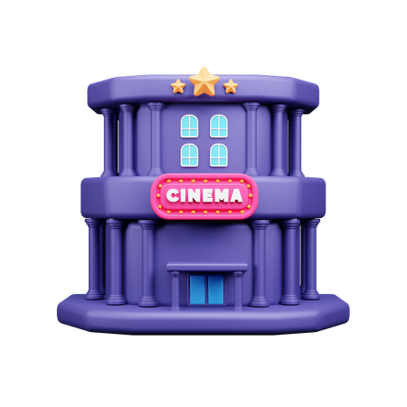 Edificio de cine  3D Icon