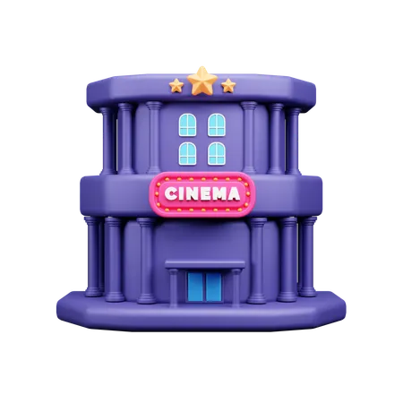 Edificio de cine  3D Icon