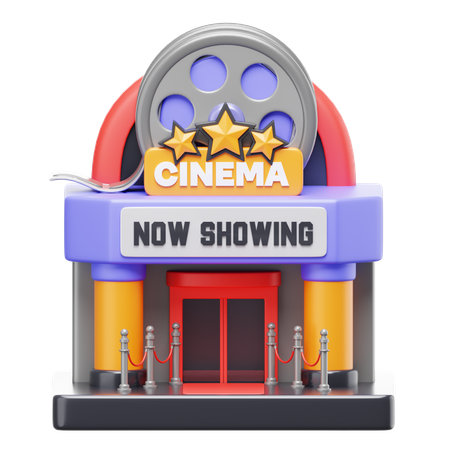 Edificio de cine  3D Icon