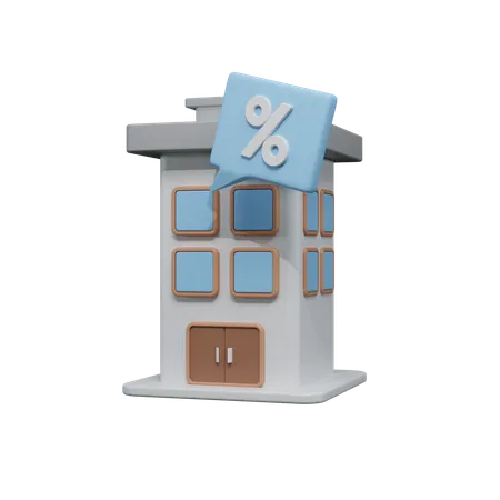 Edificio de descuento  3D Icon