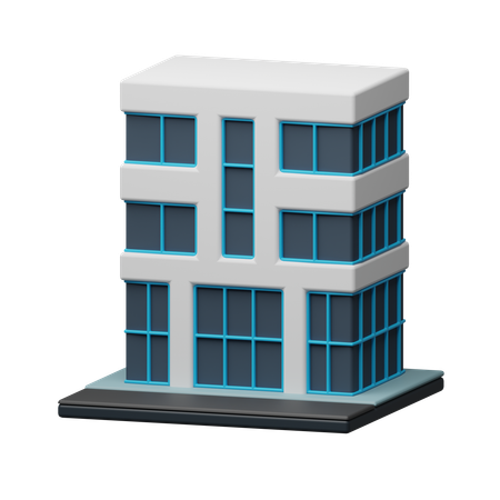 Edificio de oficinas moderno  3D Icon