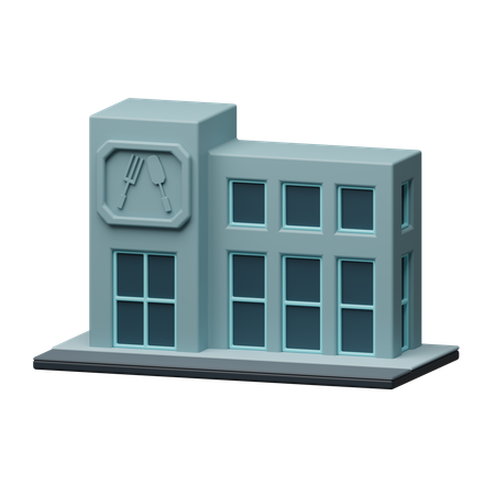 Edifício de restaurante moderno  3D Icon