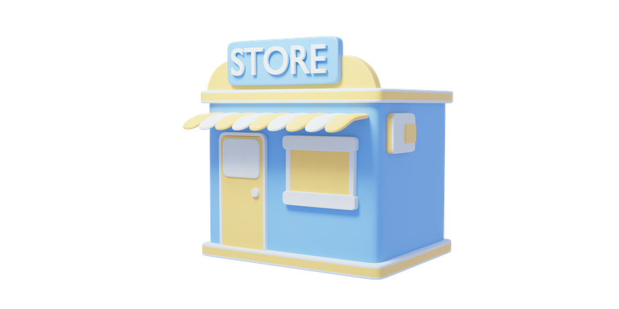 Edificio de tienda  3D Icon