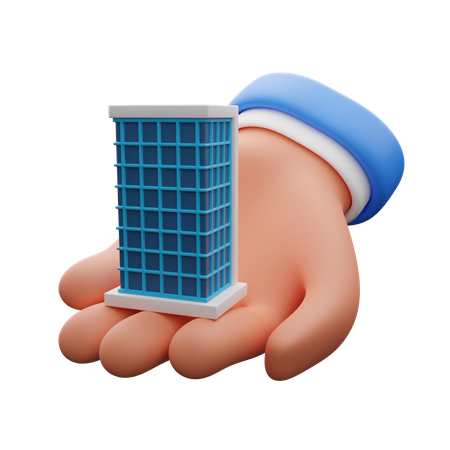 Mano sosteniendo el edificio  3D Icon