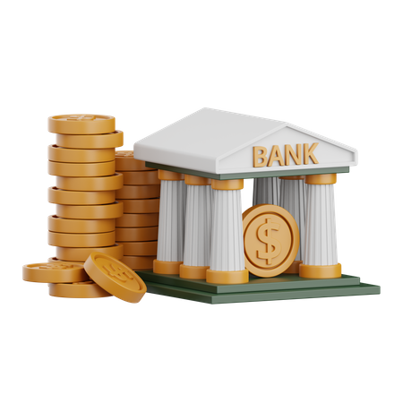 Edificio del banco  3D Icon