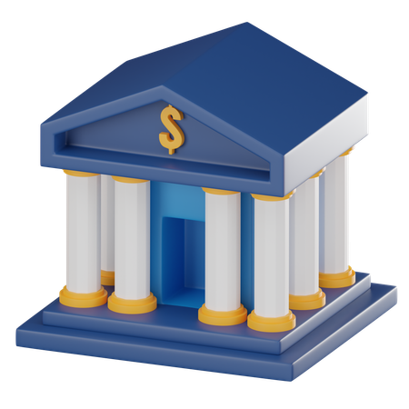 Edificio del banco  3D Icon
