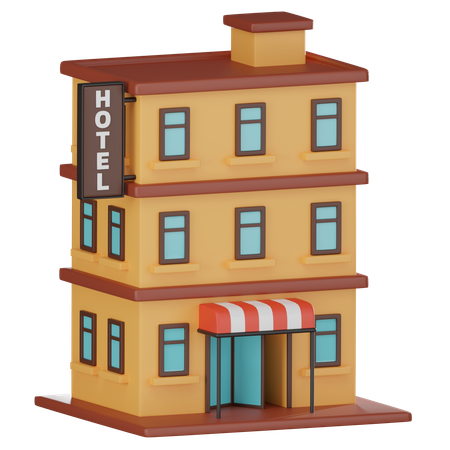 Edificio hotelero  3D Icon