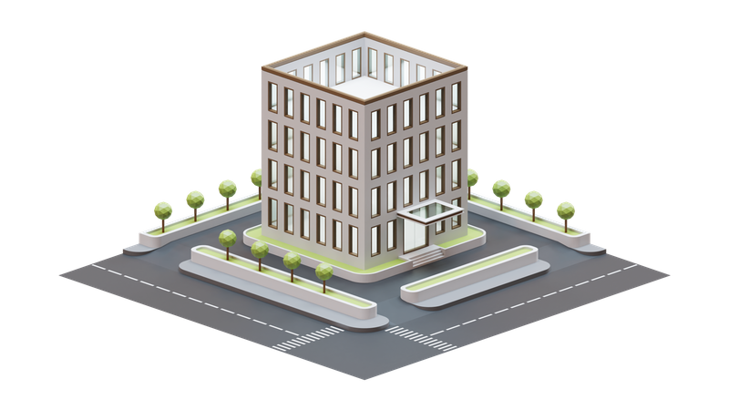 Edificio del paisaje urbano  3D Icon