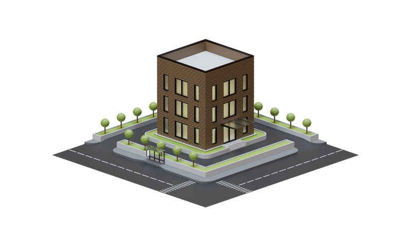 Edificio del paisaje urbano  3D Icon