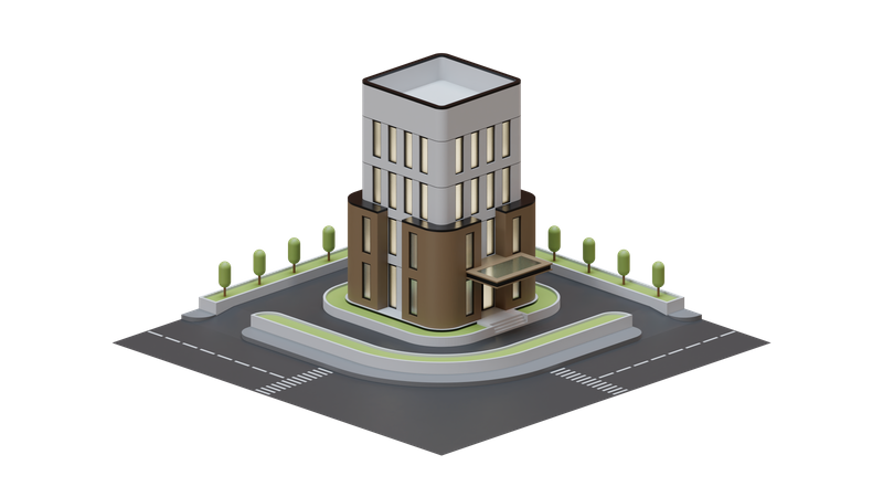 Edificio del paisaje urbano  3D Icon