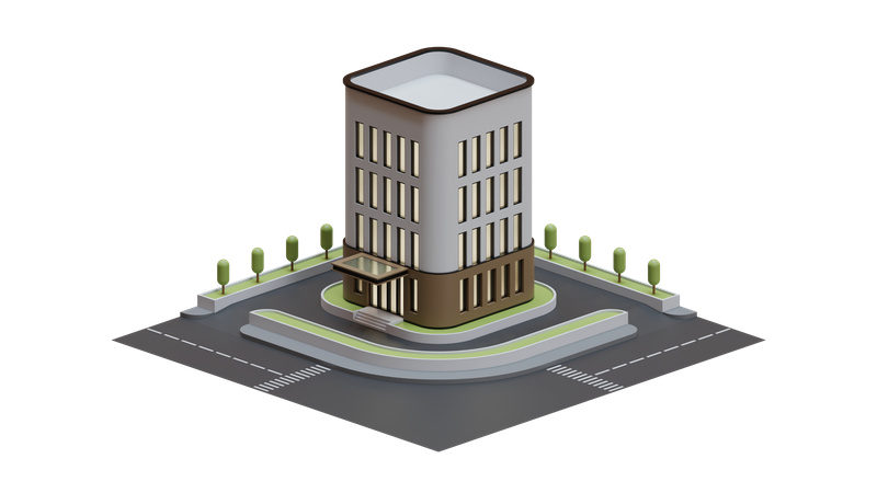 Edificio del paisaje urbano  3D Icon